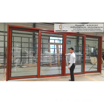 Puertas francesas Cuatro paneles Puerta corredera de vidrio Mejor precio Aluminio